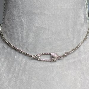 Dazzling Silver Safety Pin Necklace